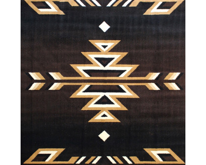 BLNK™ Amado Collection Southwestern Style Olefin Accent Area Rug with Jute Backing - Brown, 8'W x 10'L