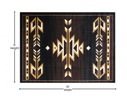 BLNK™ Amado Collection Southwestern Style Olefin Accent Area Rug with Jute Backing - Brown, 8'W x 10'L