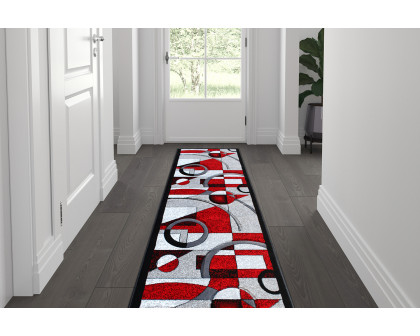 BLNK Elias Collection Geometric Abstract Olefin Area Rug with Jute Backing