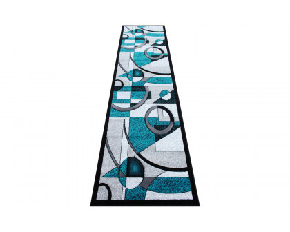 BLNK Elias Collection Geometric Abstract Olefin Area Rug with Jute Backing