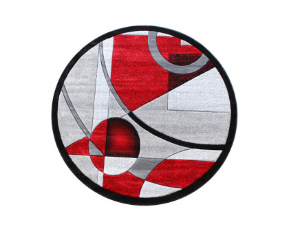 BLNK - Elias Collection Geometric Abstract Round Olefin Area Rug with Jute Backing