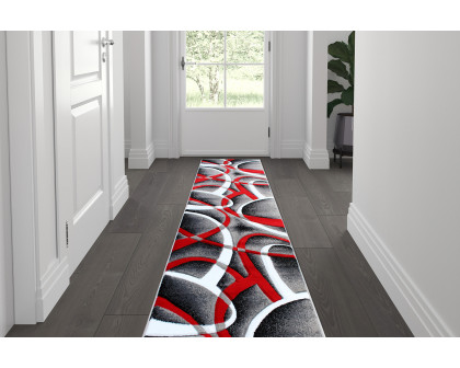 BLNK Atlan Collection Abstract Olefin Area Rug with Jute Backing