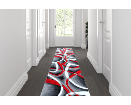 BLNK Atlan Collection Abstract Olefin Area Rug with Jute Backing