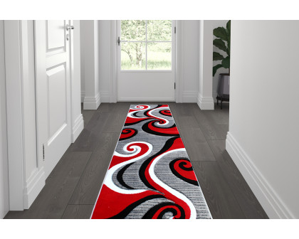 BLNK Athos Collection Abstract Olefin Area Rug with Jute Backing