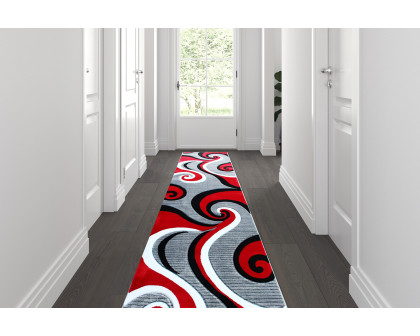 BLNK Athos Collection Abstract Olefin Area Rug with Jute Backing