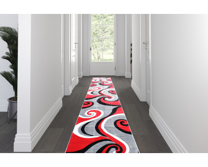 BLNK Athos Collection Abstract Olefin Area Rug with Jute Backing