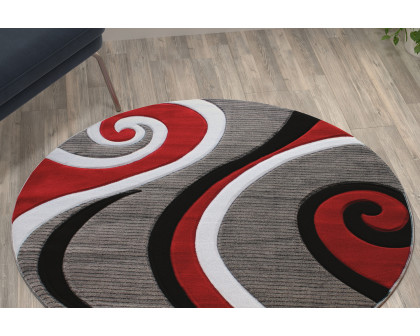 BLNK Athos Collection Abstract Olefin Area Rug with Jute Backing