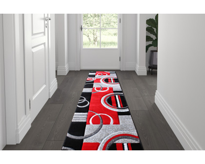 BLNK - Audra Collection Geometric Abstract Olefin Area Rug with Jute Backing