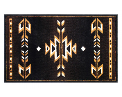 BLNK Amado Collection Southwestern Style Olefin Accent Area Rug with Jute Backing - Brown, 2'W x 3'L