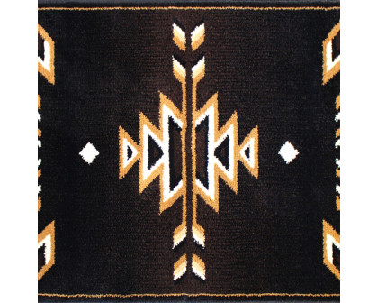 BLNK Amado Collection Southwestern Style Olefin Accent Area Rug with Jute Backing - Brown, 2'W x 3'L