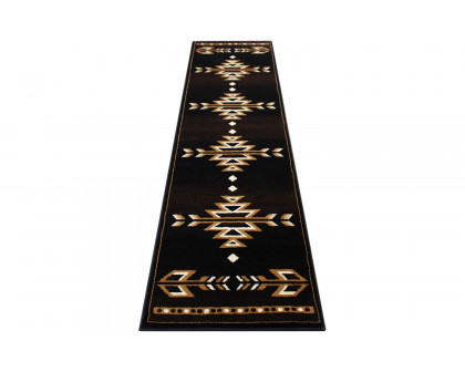 BLNK™ Amado Collection Southwestern Style Olefin Accent Area Rug with Jute Backing - Brown, 2'W x 7'L