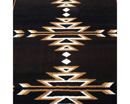 BLNK Amado Collection Southwestern Style Olefin Accent Area Rug with Jute Backing - Brown, 3'W x 16'L