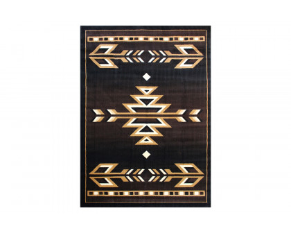 BLNK™ Amado Collection Southwestern Style Olefin Accent Area Rug with Jute Backing - Brown, 4'W x 5'L