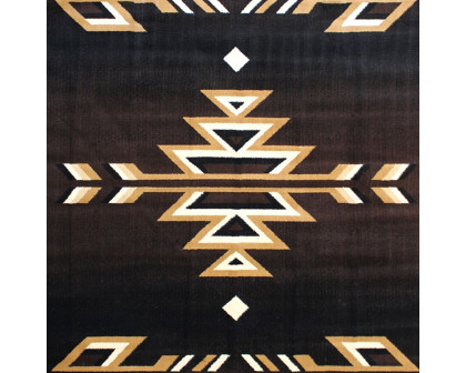 BLNK™ Amado Collection Southwestern Style Olefin Accent Area Rug with Jute Backing - Brown, 4'W x 5'L