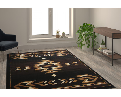 BLNK Amado Collection Southwestern Style Olefin Accent Area Rug with Jute Backing