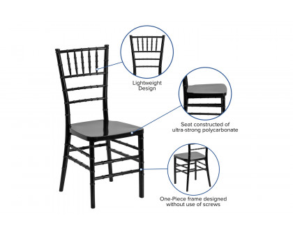 BLNK HERCULES PREMIUM Series Resin Stacking Chiavari Chair - Black