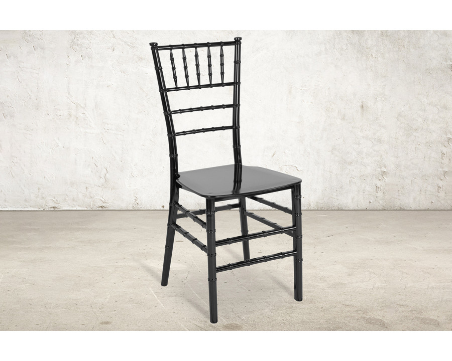 BLNK HERCULES Series Resin Stacking Chiavari Chair - Black