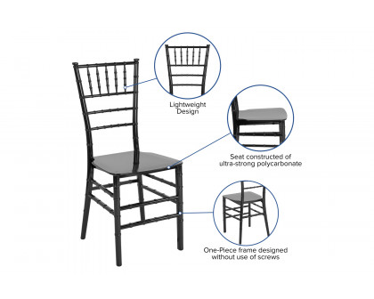 BLNK HERCULES Series Resin Stacking Chiavari Chair - Black