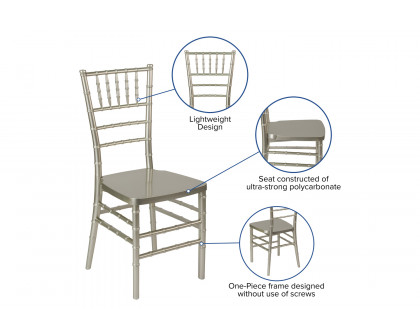 BLNK HERCULES PREMIUM Series Resin Stacking Chiavari Chair - Champagne