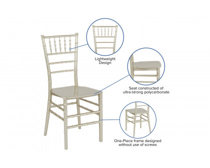 BLNK™ HERCULES Series Resin Stacking Chiavari Chair - Champagne