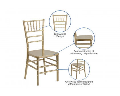 BLNK™ HERCULES PREMIUM Series Resin Stacking Chiavari Chair - Gold