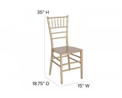 BLNK HERCULES Series Resin Stacking Chiavari Chair - Gold