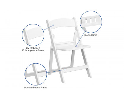 BLNK - HERCULES Series Resin Folding Chair with Slatted Seat