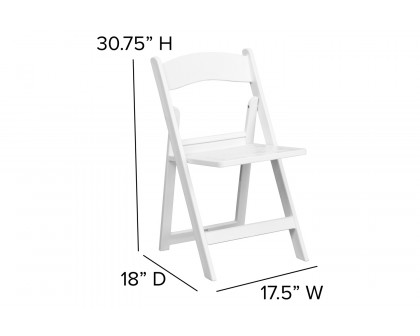 BLNK - HERCULES Series Resin Folding Chair with Slatted Seat