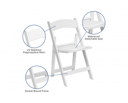 BLNK Hercules Resin Folding Chair - White