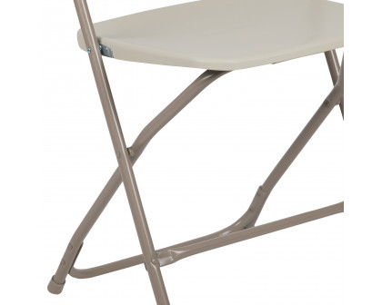 BLNK HERCULES Series Plastic Lightweight Folding Chair - Beige