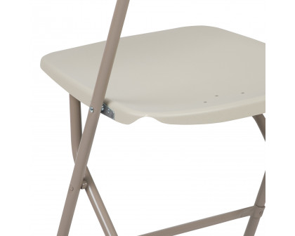 BLNK HERCULES Series Plastic Lightweight Folding Chair - Beige