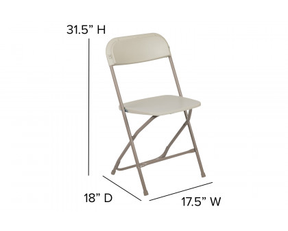 BLNK HERCULES Series Plastic Lightweight Folding Chair - Beige