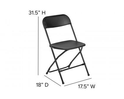 BLNK™ HERCULES Series Plastic Lightweight Folding Chair - Black