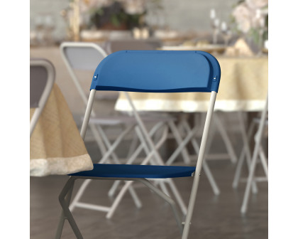 BLNK HERCULES Series Plastic Lightweight Folding Chair - Blue