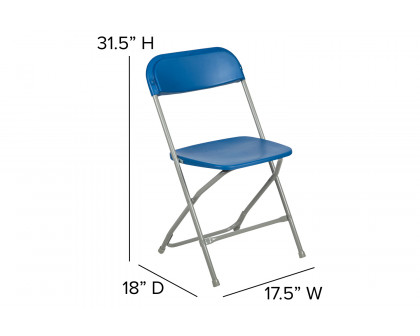 BLNK HERCULES Series Plastic Lightweight Folding Chair - Blue