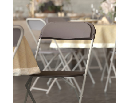 BLNK™ HERCULES Series Plastic Lightweight Folding Chair - Brown