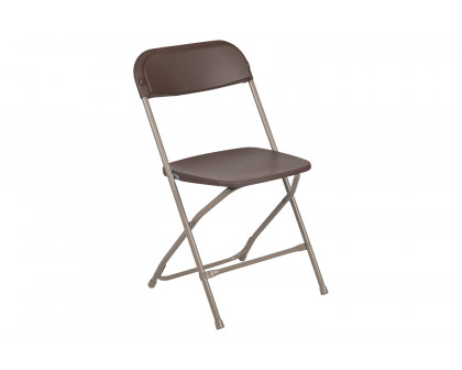 BLNK™ HERCULES Series Plastic Lightweight Folding Chair - Brown