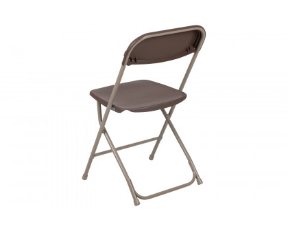 BLNK™ HERCULES Series Plastic Lightweight Folding Chair - Brown