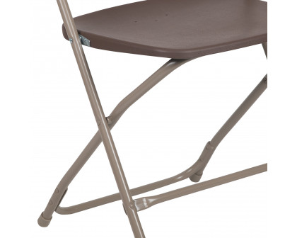 BLNK™ HERCULES Series Plastic Lightweight Folding Chair - Brown