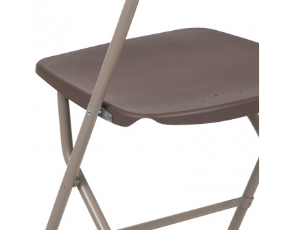 BLNK™ HERCULES Series Plastic Lightweight Folding Chair - Brown