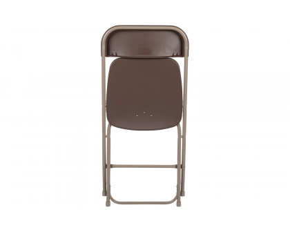 BLNK™ HERCULES Series Plastic Lightweight Folding Chair - Brown