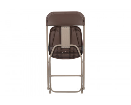 BLNK™ HERCULES Series Plastic Lightweight Folding Chair - Brown