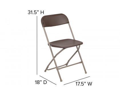 BLNK™ HERCULES Series Plastic Lightweight Folding Chair - Brown