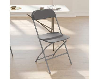 BLNK™ HERCULES Series Plastic Lightweight Folding Chair - Gray