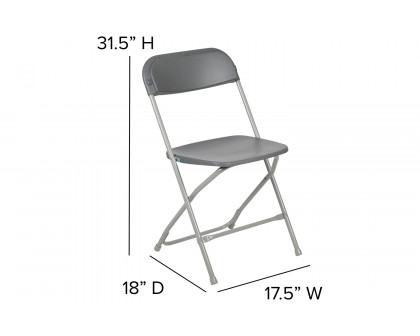 BLNK™ HERCULES Series Plastic Lightweight Folding Chair - Gray