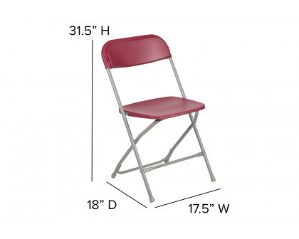 BLNK HERCULES Series Plastic Lightweight Folding Chair - Red