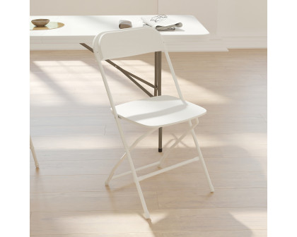 BLNK™ HERCULES Series Plastic Lightweight Folding Chair - White