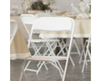 BLNK™ HERCULES Series Plastic Lightweight Folding Chair - White