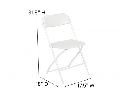 BLNK™ HERCULES Series Plastic Lightweight Folding Chair - White