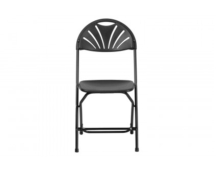 BLNK HERCULES Series Plastic Fan Back Folding Chair - Black